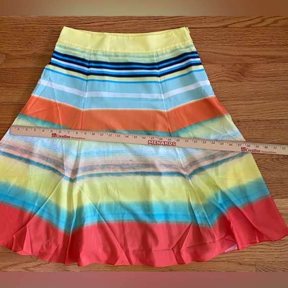 Ted Baker Skirt Women’s Sz 3 Multicolored A-line Striped Flaw Shown in Pics - Picture 9 of 12